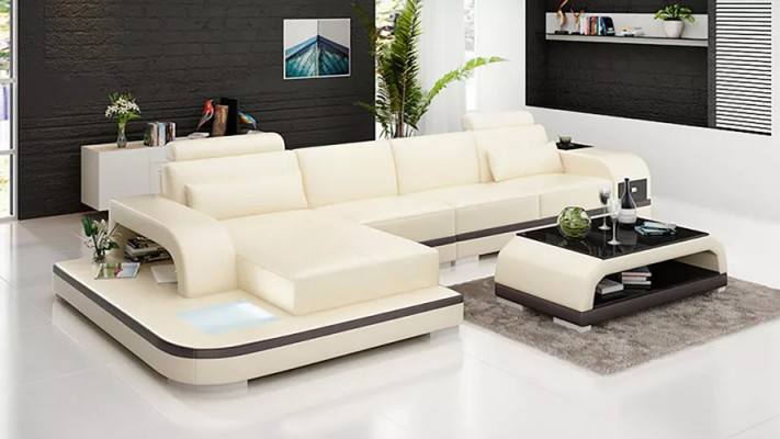 Design obývací souprava rohová sedací souprava čalouněná kůží sezení luxusní souprava