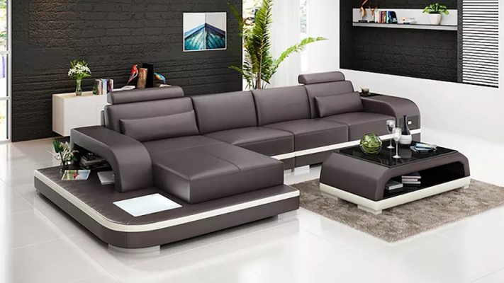 Design obývací souprava rohová sedací souprava čalouněná kůží sezení luxusní souprava
