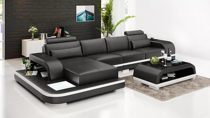 Design obývací souprava rohová sedací souprava čalouněná kůží sezení luxusní souprava