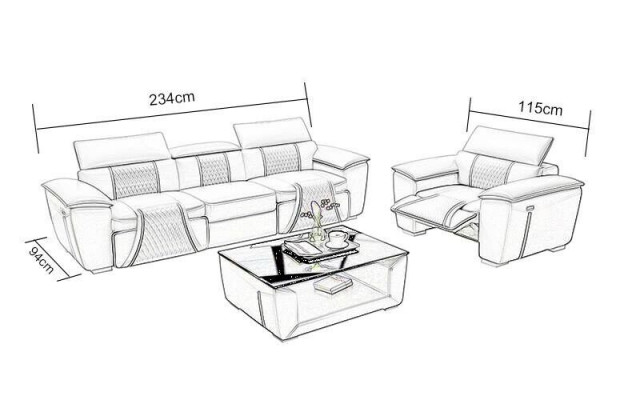 Klasická 3místná designová pohovka potahová sedací soupravy kůže látky textilie nová