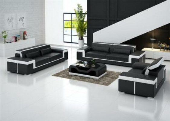 Design čalouněný sedací nábytek 3místná sestava Pohovka Pohovky Pohovky Dekorace Kůže