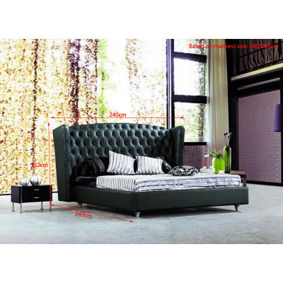 Luxusní designová postel Chesterfield z koženky pro ložnici manželské postele