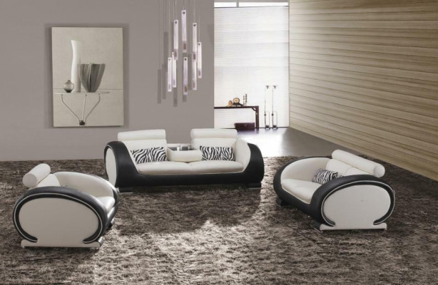 Designové polstrování sedadla Pohovka 3místná Garnitury Pohovky Sedací soupravy Kožené