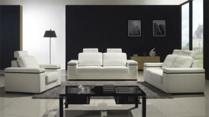 Sofa 3místná designová pohovka, moderní sedací soupravy kůže relaxační třímístná pohovka