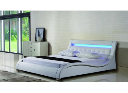 Lederbett Polsterbett Bett Betten Leder Leder Polster Ehe mit Belechtung