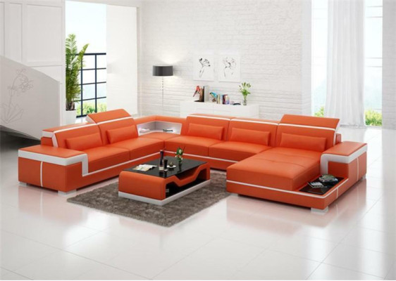 Sofa Couch Polster Sada obývacího nábytku designové rohové pohovky kůže Nový