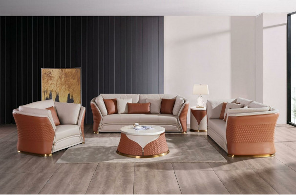 Couches Pohovky Čalouněné Kožené 3 2místné Sedačky Sada Designových Garnitur