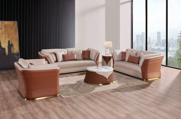 Couches Pohovky Čalouněné Kožené 3 2místné Sedačky Sada Designových Garnitur