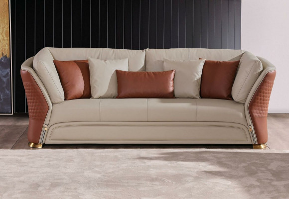 Couches Pohovky Čalouněné Kožené 3 2místné Sedačky Sada Designových Garnitur