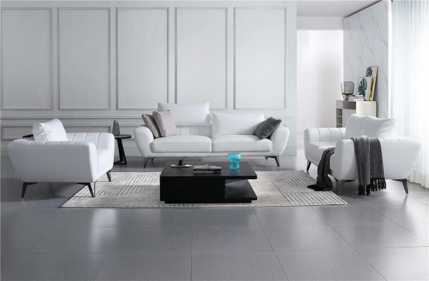 Kůžená sedací souprava, pohovka, obývací stěna 3+2 místa, sestava, moderní design pohovky.
