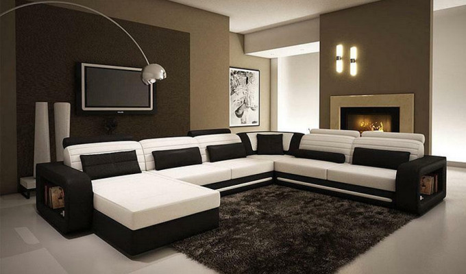 U Form Sofa Pohovka Křeslo Rohová Skládací Souprava Obývací Kout Látka Design
