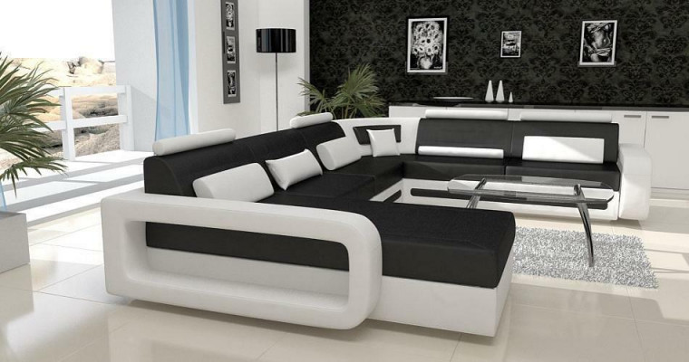 U Form Sofa Pohovka Křeslo Rohová Skládací Souprava Obývací Kout Látka Design