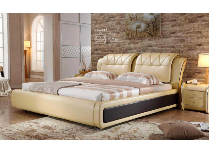 Luxus ložnice postel čalouněný design dvojitá hotelová postel kožená postel