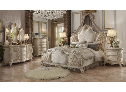 Postel 2x noční stolek 3-dílná ložnice Set Luxus Design postele Chesterfield