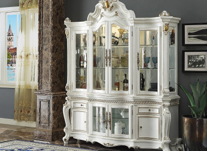 Zásuvka Luxus Vitrína Vitrína Skleněný Skříň Antique Styl Nábytek Baroko