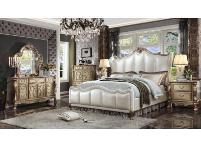 Chesterfield Set 3dílná souprava postel + 2x noční stolky barokní styl ložnice.