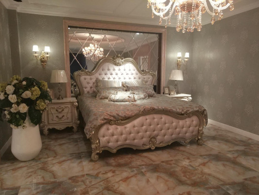 Chesterfield Double Bed Postel manželská postel Design Luxus Betten Barokní Antik Stil