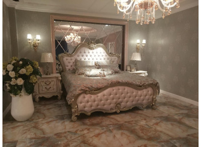 Chesterfield Double Bed Postel manželská postel Design Luxus Betten Barokní Antik Stil