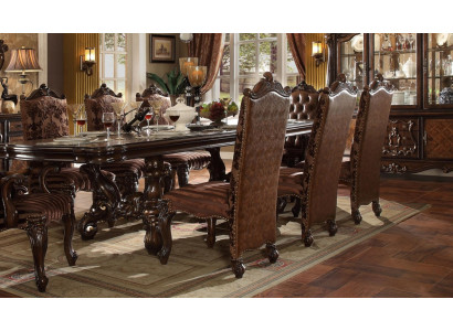 Klasické hnědé Chesterfield židle, designérské x6 křesla kůžená sada židlí 6 kusů.