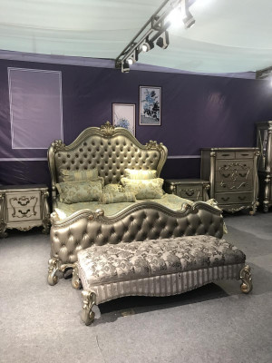 Postel 2x noční stolek 3-dílný. Ložnice Design Luxus Ložnice Chesterfield