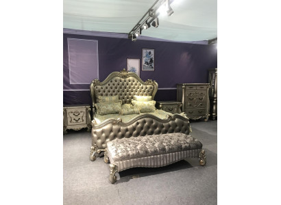 Postel 2x noční stolek 3-dílný. Ložnice Design Luxus Ložnice Chesterfield