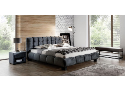 Postel Šedá Ložnice Nábytek Textilní Design 160x200cm Postele Samet