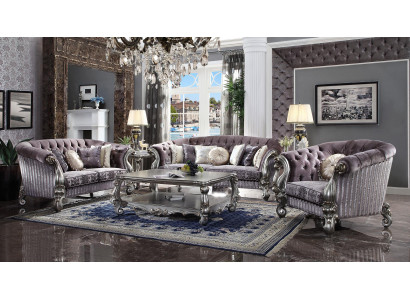 Sofa třímístná, pohovka, sedací souprava, kůže, baroko, rokoko