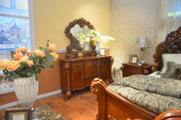 Noble komoda Bufet Komody Skříň + Zrcadlo Baroko Rokoko Příbor Dřevo nové