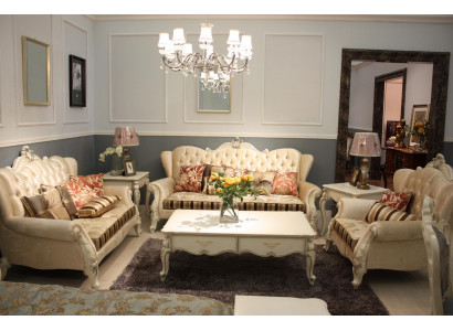 Klasická sestava Chesterfield 4dílná. Set pohovka gauč sofa polstrování