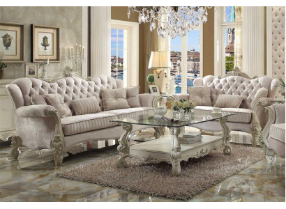 Chesterfield sada sedací soupravy 3+2+1 sedadla Designová pohovka potahová sedací souprava