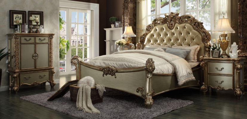 Design Luxus ložnice set postel 2x noční stolky dekorace komoda souprava