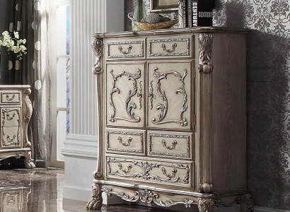 Barokní komoda skříň Luxus komody Skříň Regál Konzole Nábytek Stříbrné police