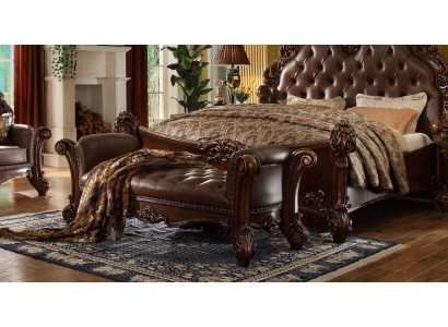 Sedačka Polštář Polštář Sedačka Nohová opěrka Banka Kůže Dřevo Styl Designér Chesterfield
