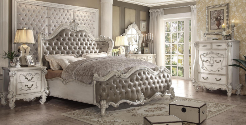 Design Luxus ložnice Set postel dekorace 2x noční stolky komoda souprava