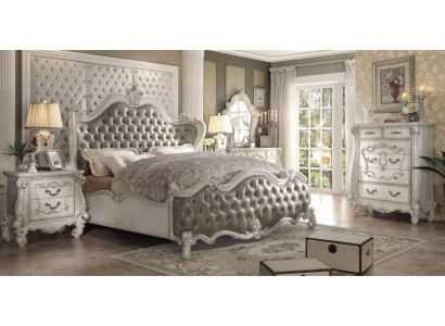 Design Luxus ložnice Set postel dekorace 2x noční stolky komoda souprava