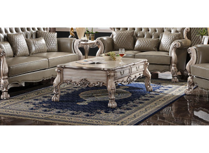 Couchtisch Stůl Pohovka Stoly Konferenční stolek obývací pokoj Design Beige Dřevo Baroko