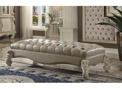 Hocker Přistýlka Chaiselounge Podnožka Chesterfield kůže Ottomane Barok Rokoko