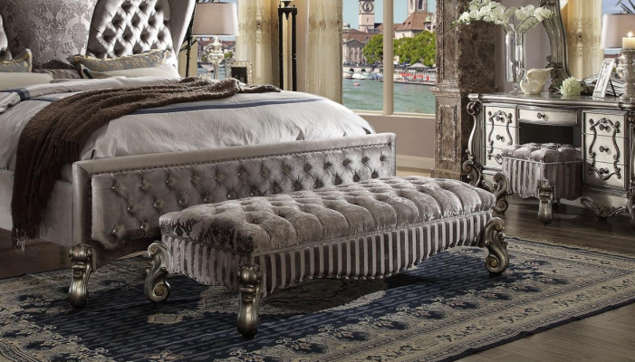 Designérský taburet kůže textilie luxusní Chesterfield otoman Chesterfield
