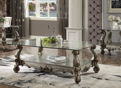 Vzácný designérský konferenční stůl/rozkládací stolek k pohovce, dekorativní obývací pokoj, stůl barokního stylu.