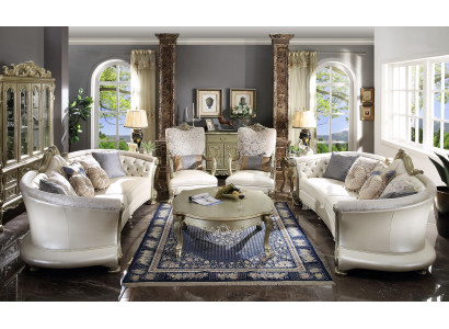 Luxusní sedací souprava Chesterfield 4+4+1+1 se stolečkem k sedání nábytku Couch.