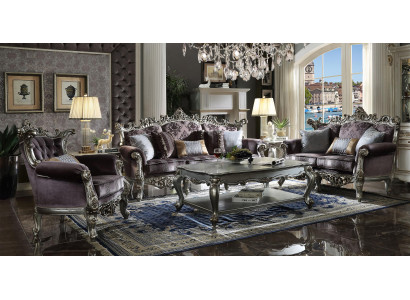 Luxus nábytek Pohovka Sedačka Sedací souprava Gauč Polstrovaný 3+2+1 Místný se stolek