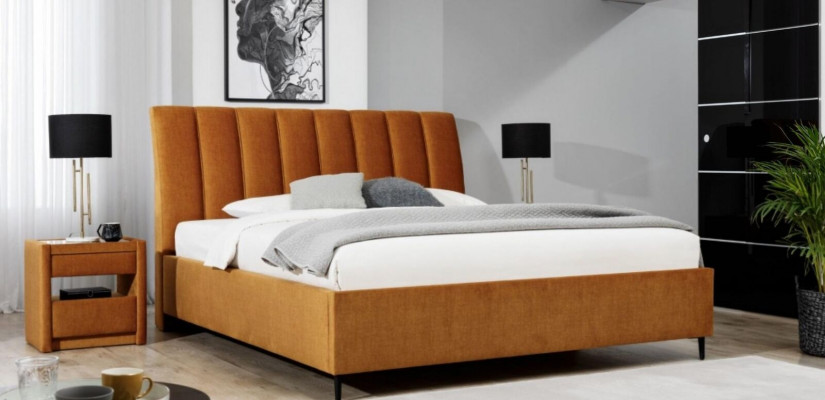 Postel Oranžová Ložnice Polstr Nábytek Textil Moderní Styl Postele