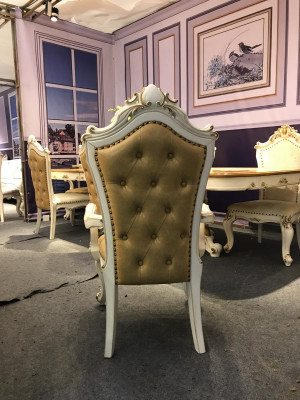 Obývací pokoj židle Design Jídelna Dřevěné židle Potah s područkami