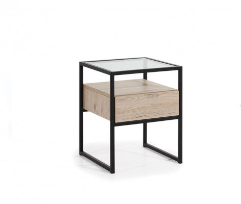 Noční stolek Hnědý Dřevo Návrh Nábytek Ložnice Nábytek Art deco Nový