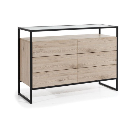 Loft Komoda Hnědý Dřevo Nábytek Design Sideboard 120cm Kredenční Skříň