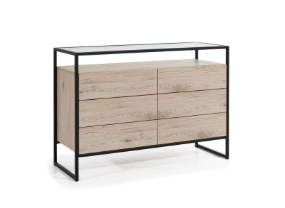 Loft Komoda Hnědý Dřevo Nábytek Design Sideboard 120cm Kredenční Skříň