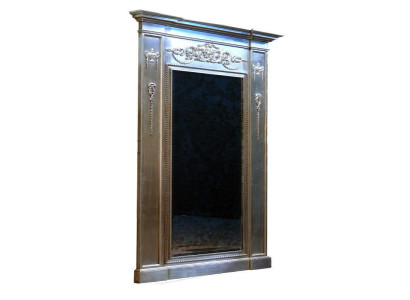 Zrcadlo Stříbrný Barokní xxl Velký Nástěnný Zrcadlo Dřevo 132x14x220cm Rám
