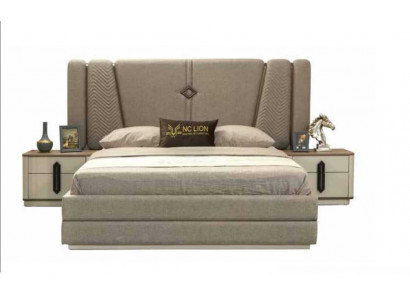 Postel noční stolek 3dílná ložnice Set Stylový Design Moderní Luxusní Postele