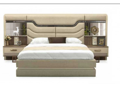 Nábytek postele Luxusní postel 2x noční stolky 3-dílná sada designu ložnice