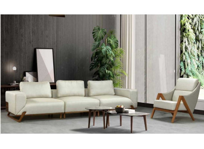 Sofa set 3+1 sedadlo 3 křesla čalounění látkou obývací pokoj set 3 kusy